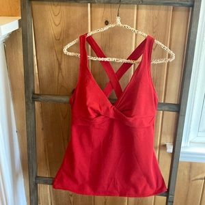 Victoria’s Secret bra top cross back tank top, red, Large